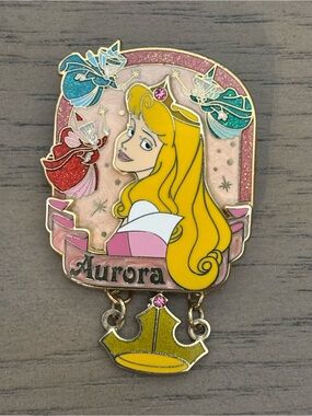 Sleeping Beauty Princess Icons Trading Pin Aurora Fairy Flora Fauna Merryweather